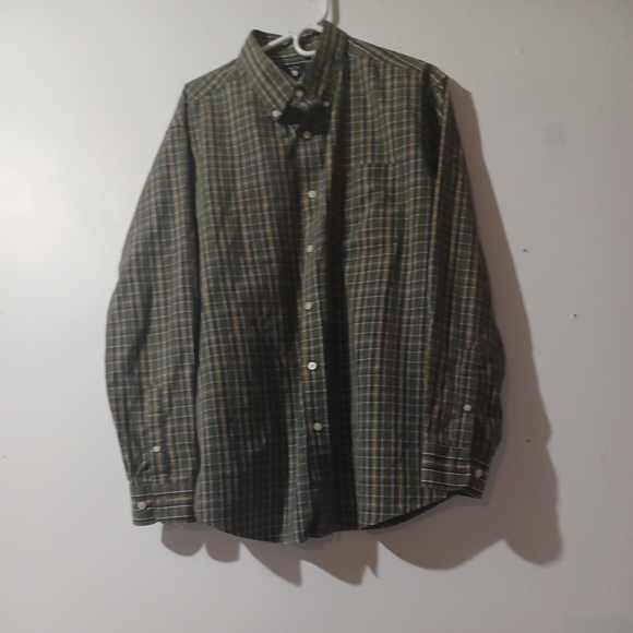 Ivy Crew Mens Large Button Down Olive Green And Navy Shirt Pre Owned - Picture 1 of 7